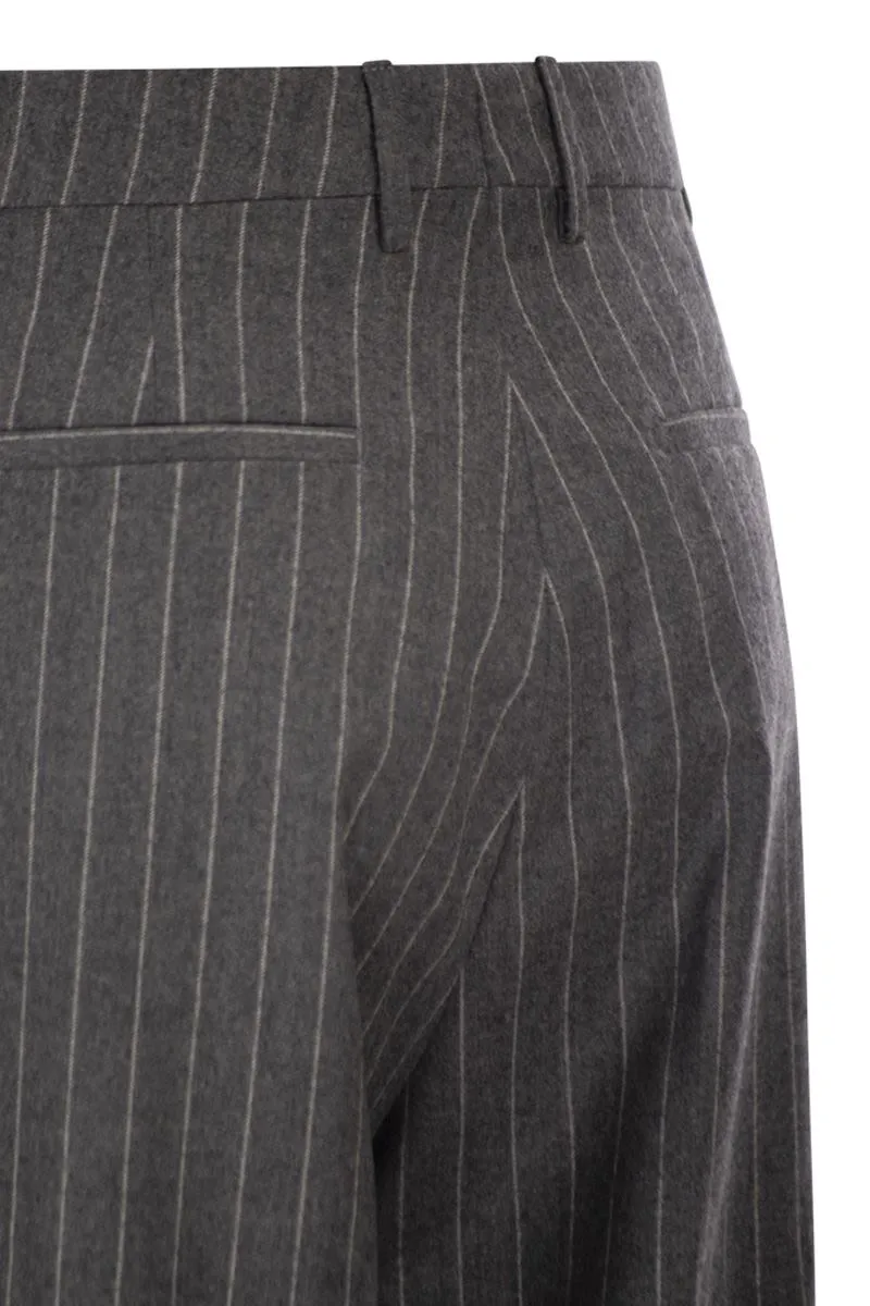 SUPERFINE WOOL PINSTRIPED TROUSERS sold by Lord & Taylor product image thumbnail 4