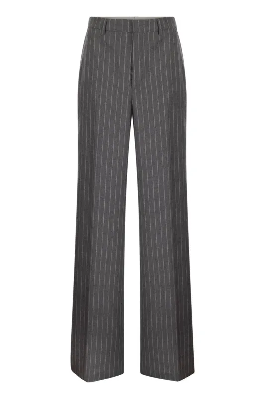 SUPERFINE WOOL PINSTRIPED TROUSERS made by Tagliatore