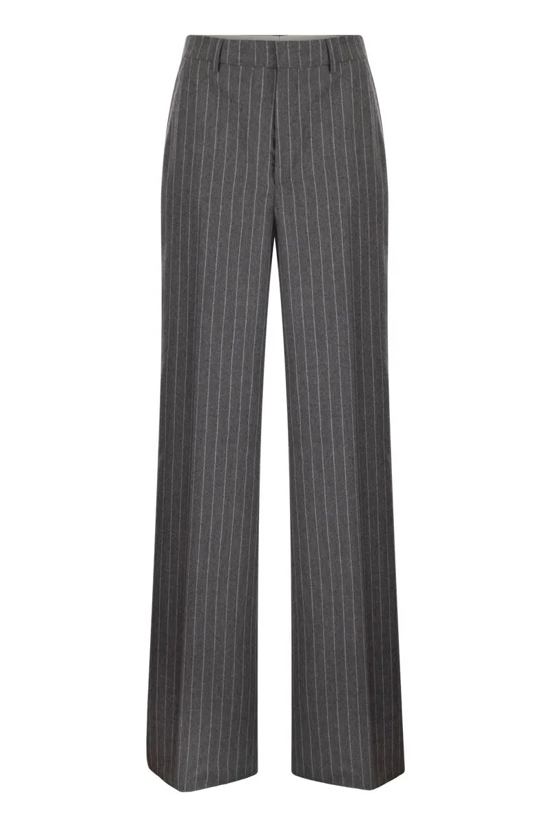 SUPERFINE WOOL PINSTRIPED TROUSERS sold by Lord & Taylor