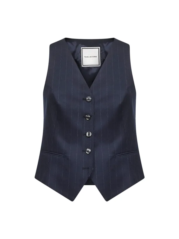 Blue Pinstripe Virgin Wool Vest sold by Lord & Taylor