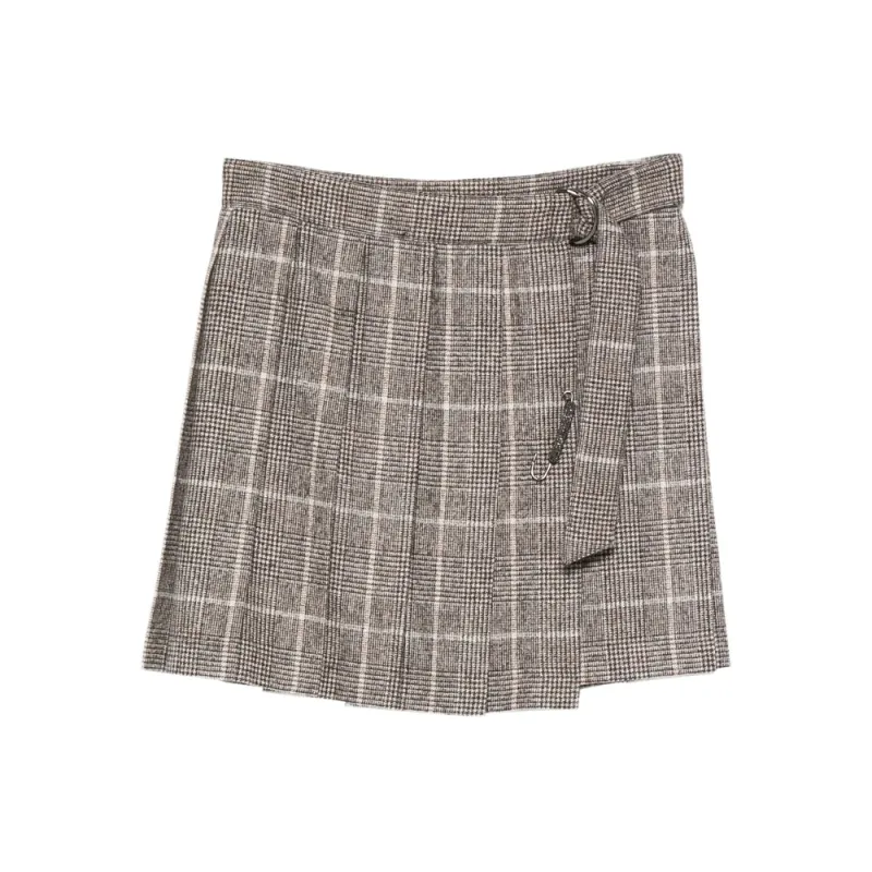 Brown Check Pleated Skirt sold by Lord & Taylor