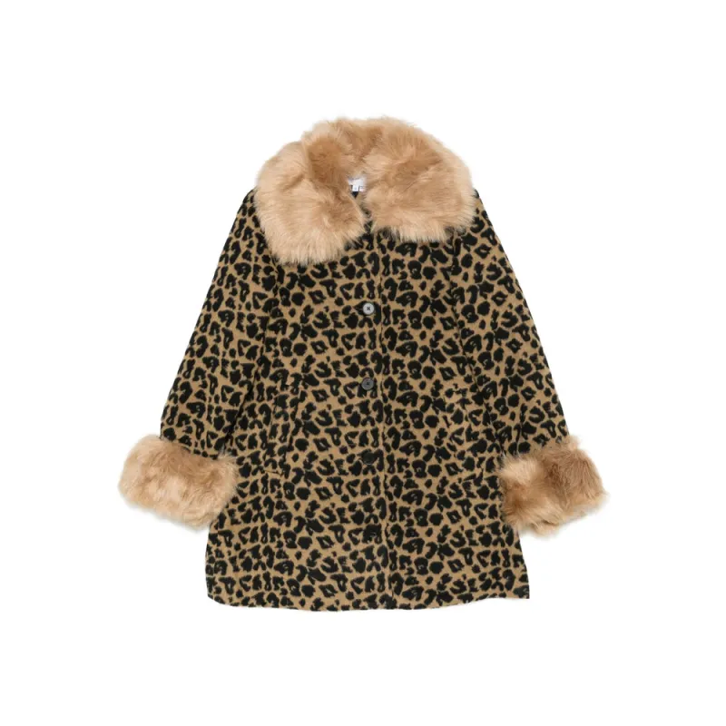 Leopard Print Coat with Faux-Fur Trim sold by Lord & Taylor