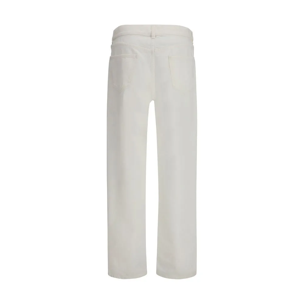 White Cotton Straight-Leg Jeans sold by Lord & Taylor product image thumbnail 2