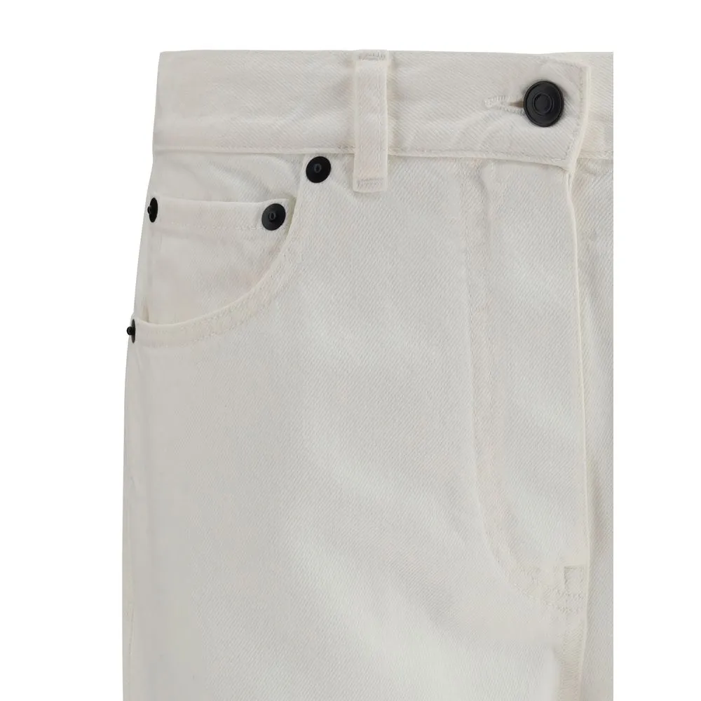 White Cotton Straight-Leg Jeans sold by Lord & Taylor product image thumbnail 3
