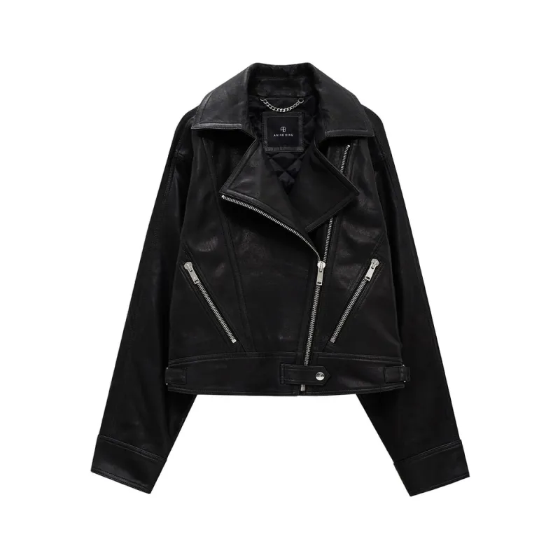 Leather Outerwear with Asymmetrical Zip sold by Lord & Taylor