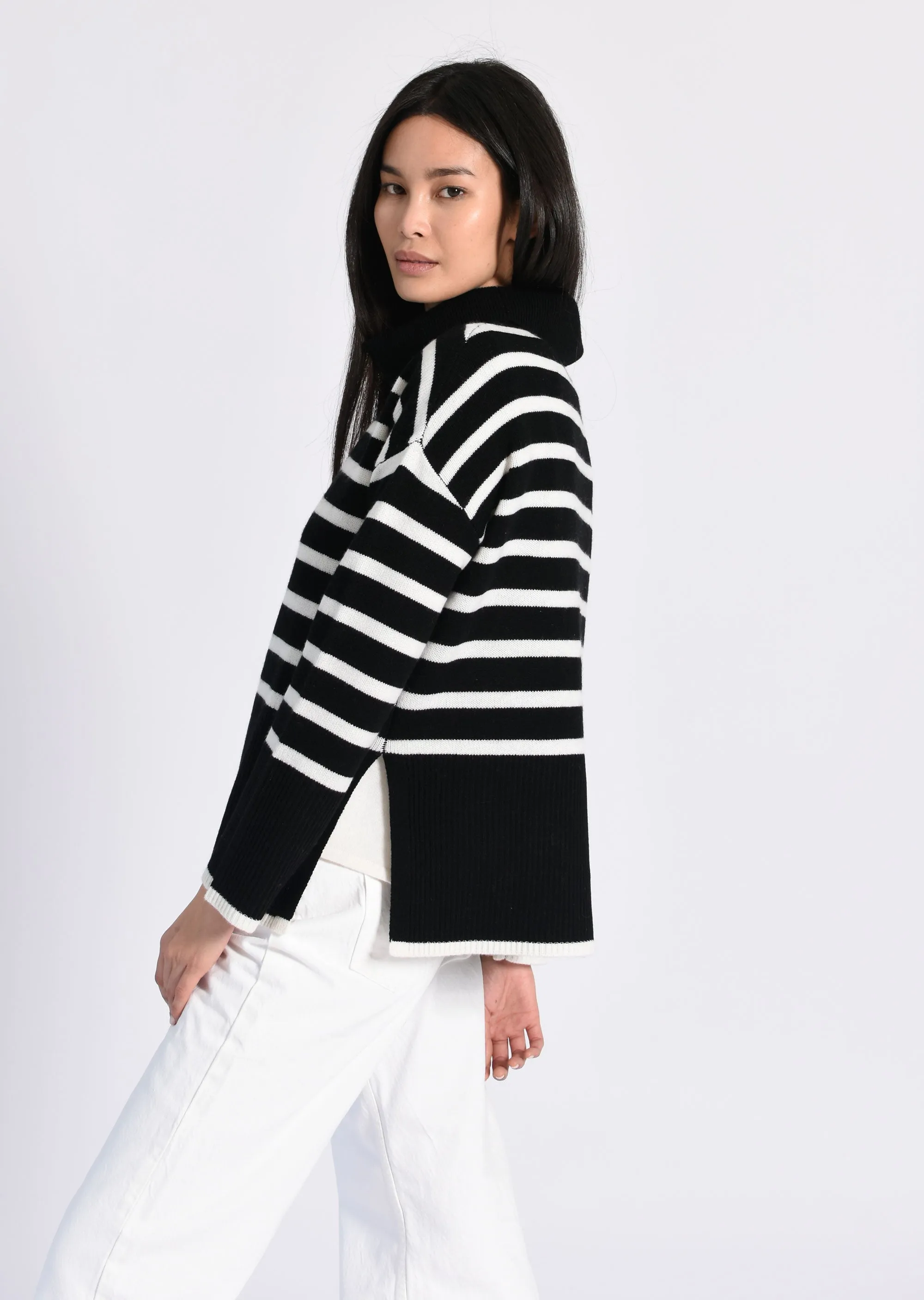 Oversize Stripe Turtleneck Sweater sold by Lord & Taylor product image thumbnail 4
