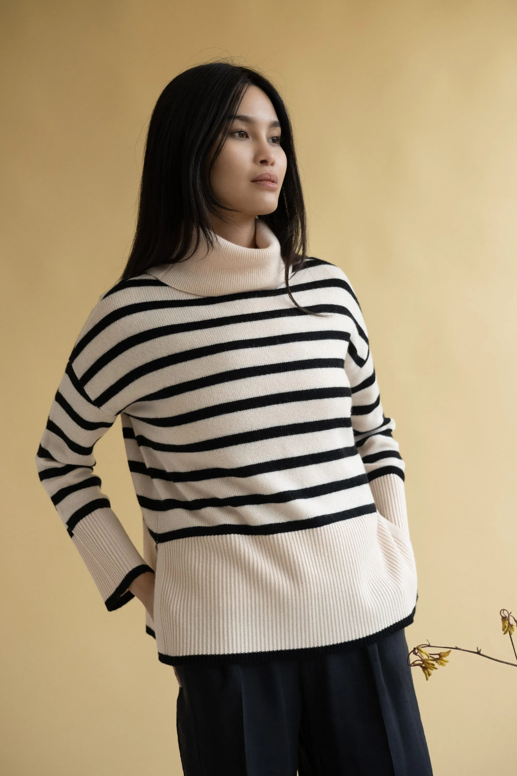 Oversize Stripe Turtleneck Sweater sold by Lord & Taylor product image thumbnail 3