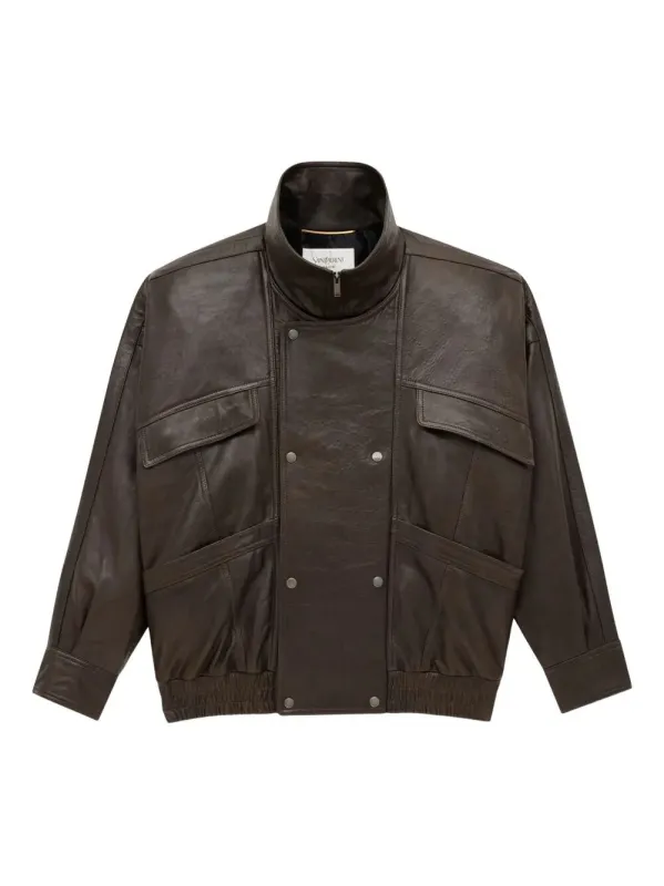 LEATHER BALLOON BOMBER JACKET sold by Lord & Taylor