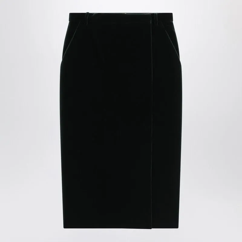 VELVET CROSSOVER MIDI SKIRT sold by Lord & Taylor