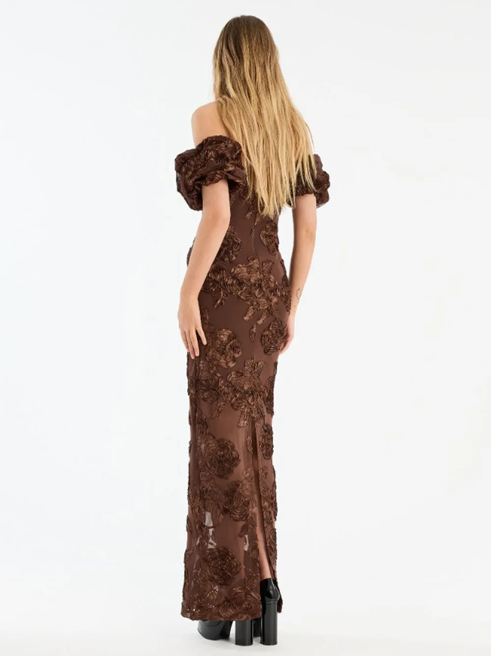 FLOWER MESH MAXI DRESS sold by Lord & Taylor product image thumbnail 3