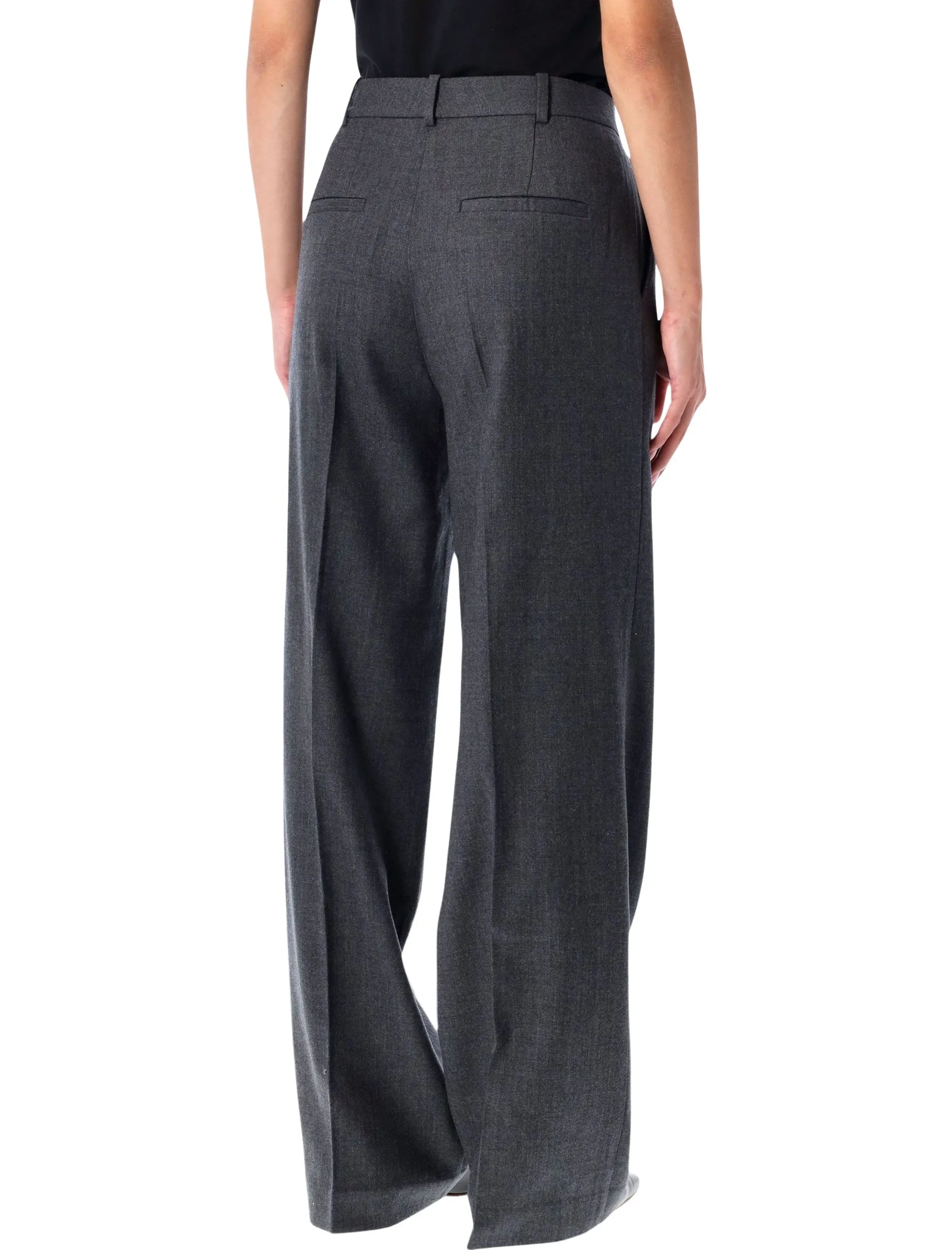 DARK GREY WIDE-LEG WOOL TROUSERS sold by Lord & Taylor product image thumbnail 2