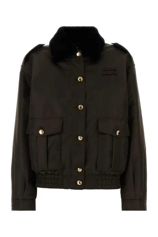 DARK BROWN NYLON PADDED JACKET sold by Lord & Taylor