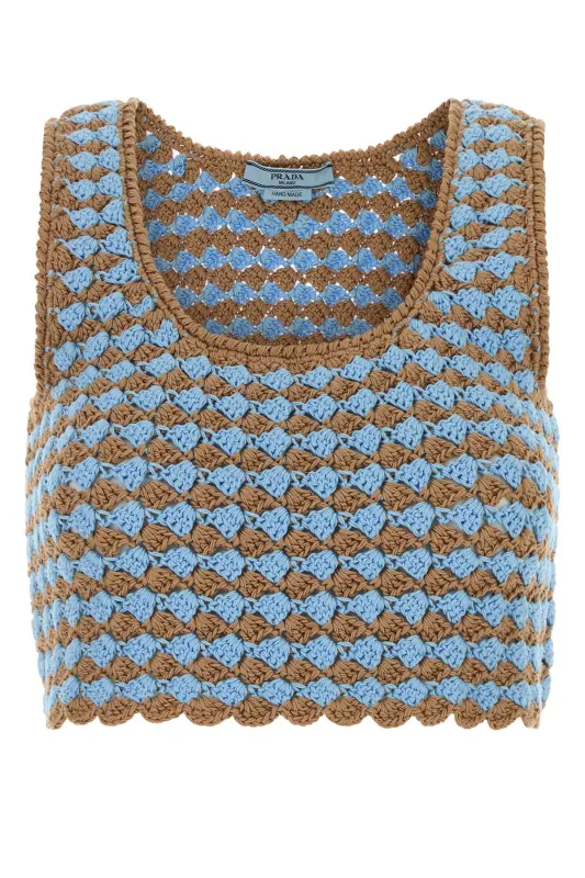TOW-TONE CROCHET CROP TOP sold by Lord & Taylor