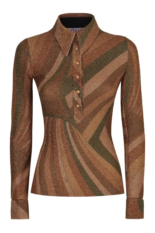 POLO IN JERSEY LAMÉ sold by Lord & Taylor