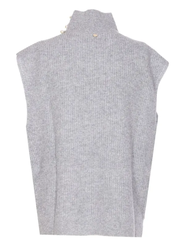 GREY PEARL EMBELLISHED SLEEVELESS SWEATER sold by Lord & Taylor