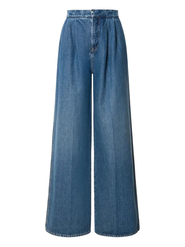 BLUE COTTON WIDE LEG PANTS sold by Lord & Taylor