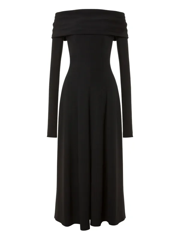BLACK VISCOSE MIDI DRESS sold by Lord & Taylor