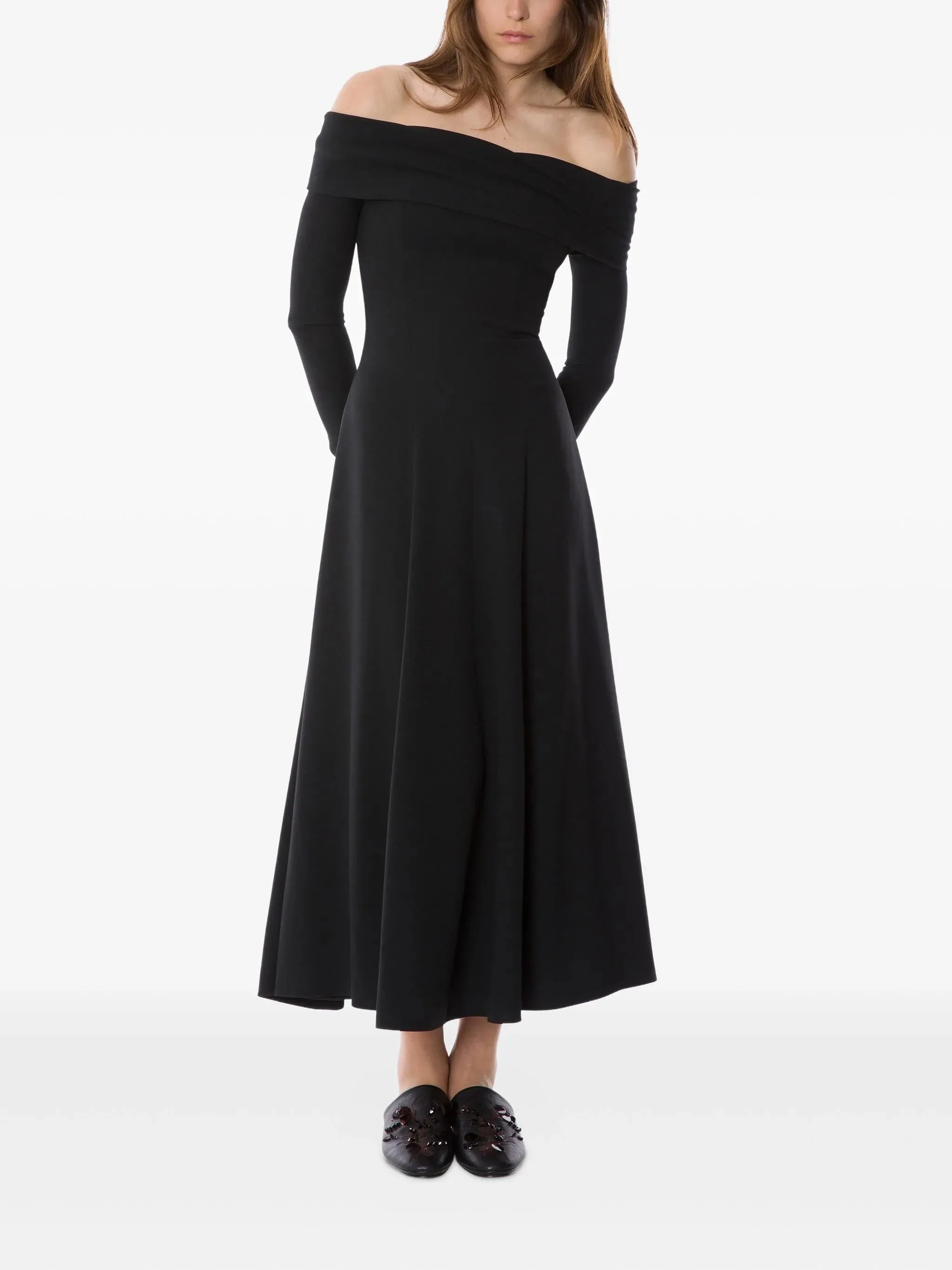 BLACK VISCOSE MIDI DRESS sold by Lord & Taylor product image thumbnail 2