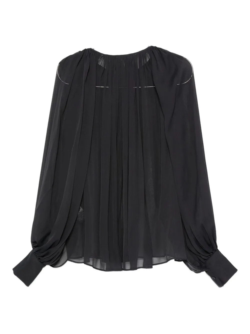 SEMI-SHEER BUTTONED BLOUSE sold by Lord & Taylor product image thumbnail 3