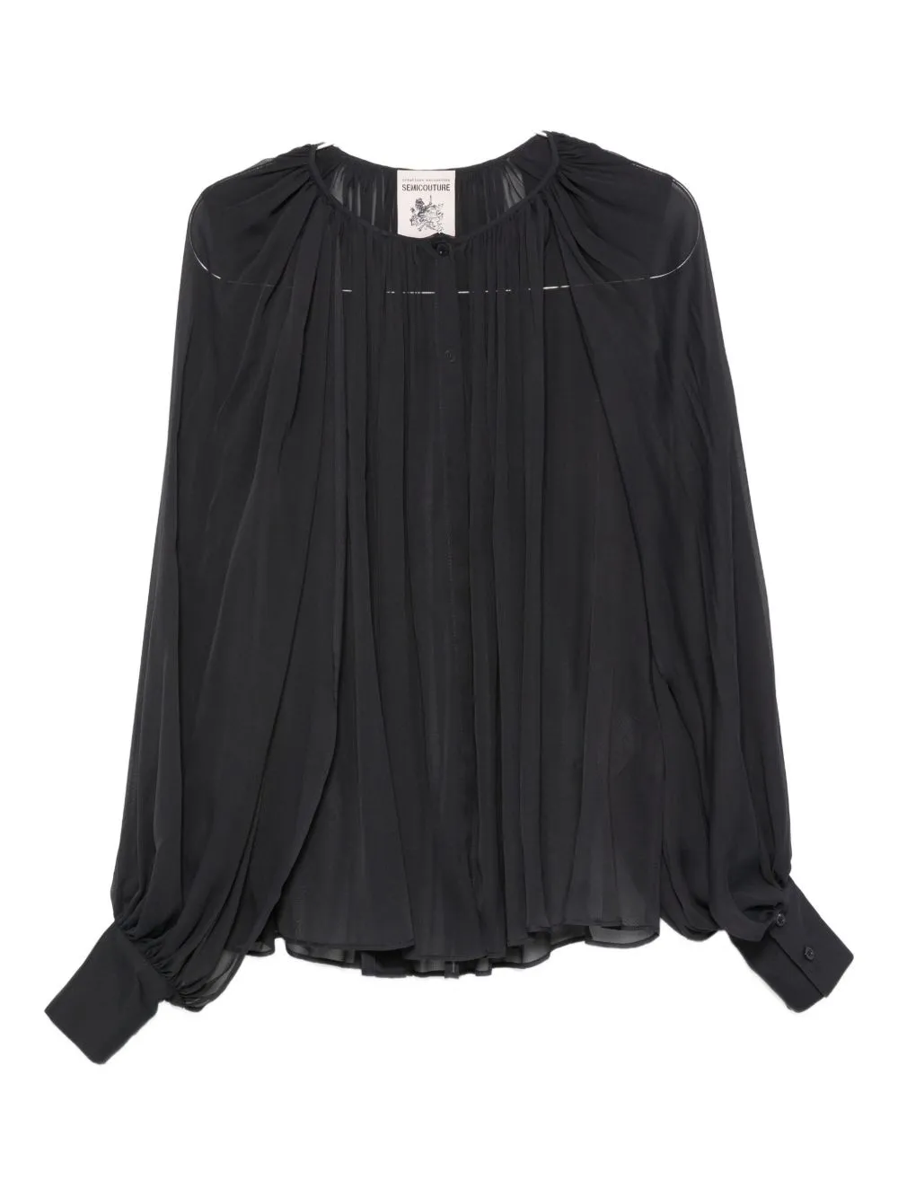 SEMI-SHEER BUTTONED BLOUSE sold by Lord & Taylor