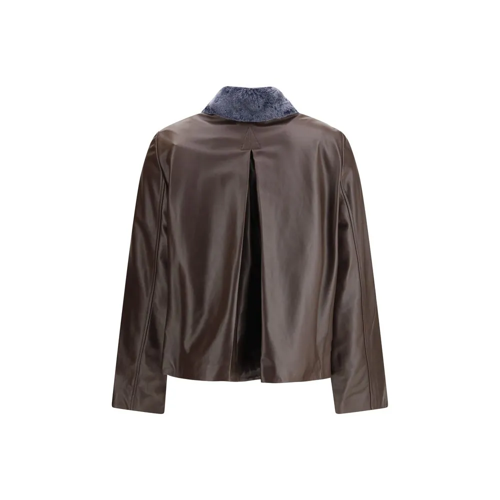 Brown Leather Jacket sold by Lord & Taylor product image thumbnail 2