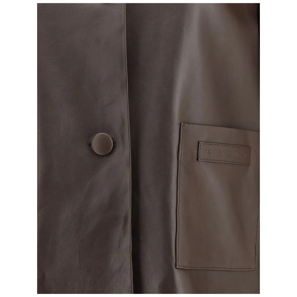 Brown Leather Jacket sold by Lord & Taylor product image thumbnail 3