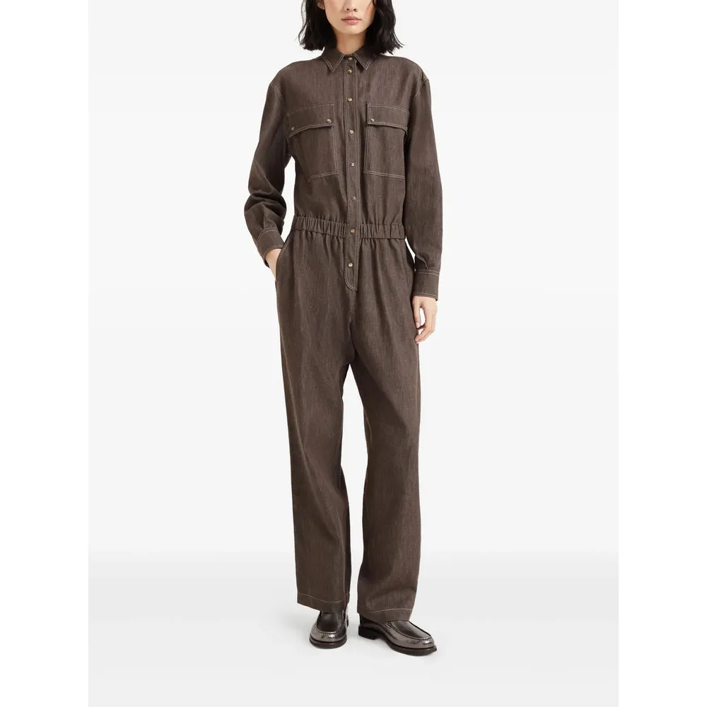 Brown Jumpsuit with Front Button Fastening sold by Lord & Taylor product image thumbnail 3
