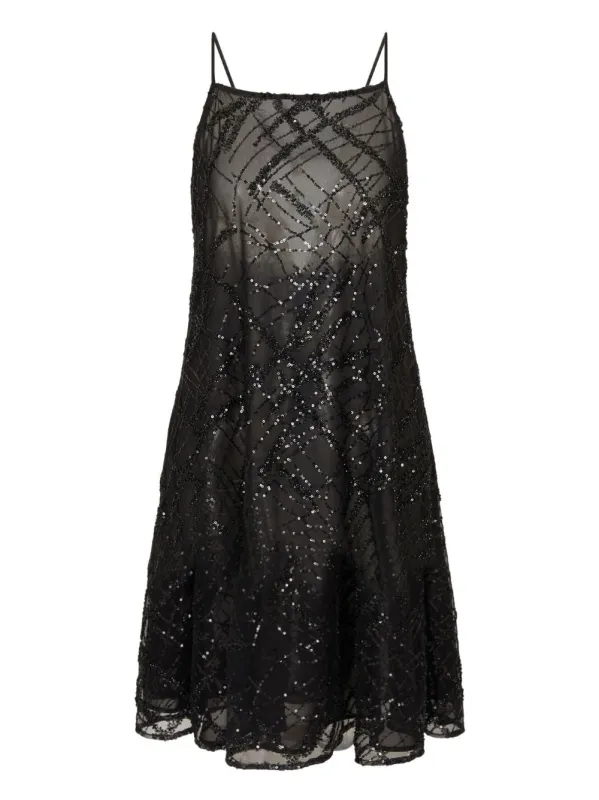 BLACK SEQUIN BACKLESS DRESS sold by Lord & Taylor