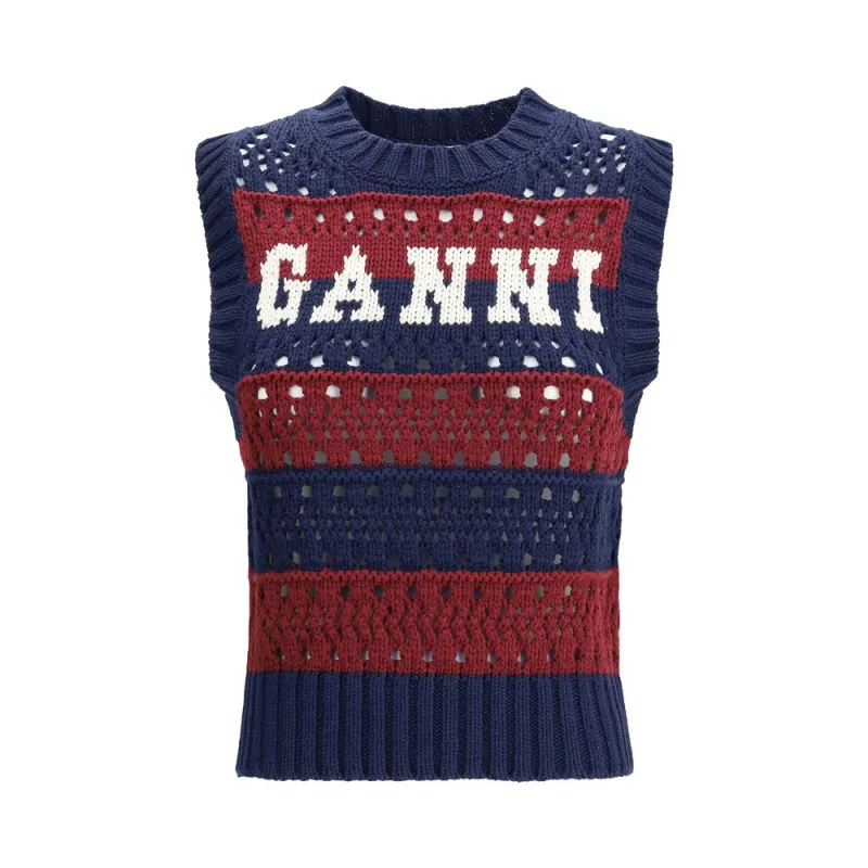 Blue Recycled Cotton Sweatshirt made by Ganni