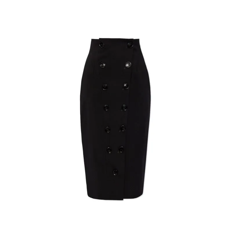 Black Elastane Midi Skirt sold by Lord & Taylor