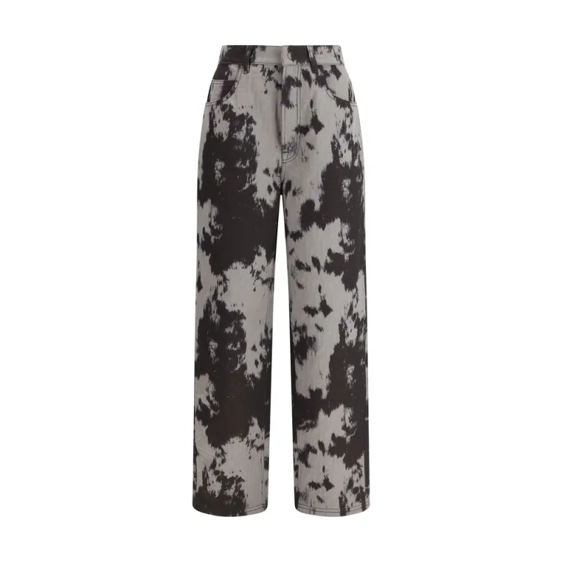 Black Cotton Straight-Leg Jeans made by Fendi