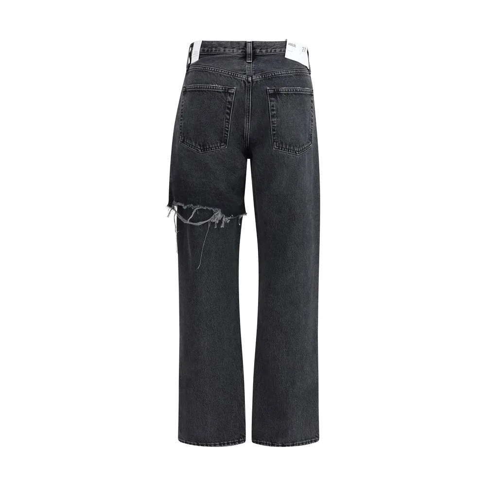 Black Recycled Cotton Straight-Leg Jeans sold by Lord & Taylor product image thumbnail 2