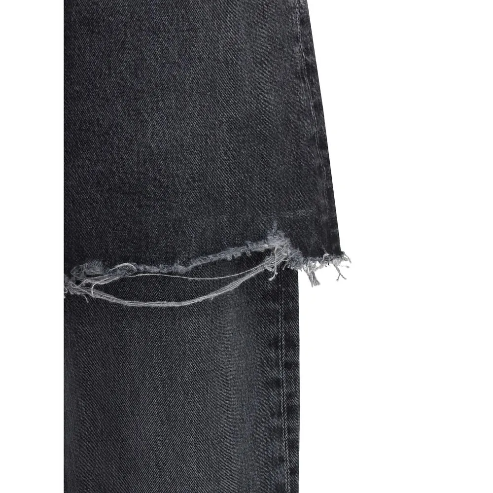 Black Recycled Cotton Straight-Leg Jeans sold by Lord & Taylor product image thumbnail 3