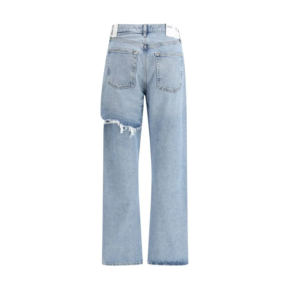 Light Blue Cotton Straight-Leg Jeans sold by Lord & Taylor product image thumbnail 2