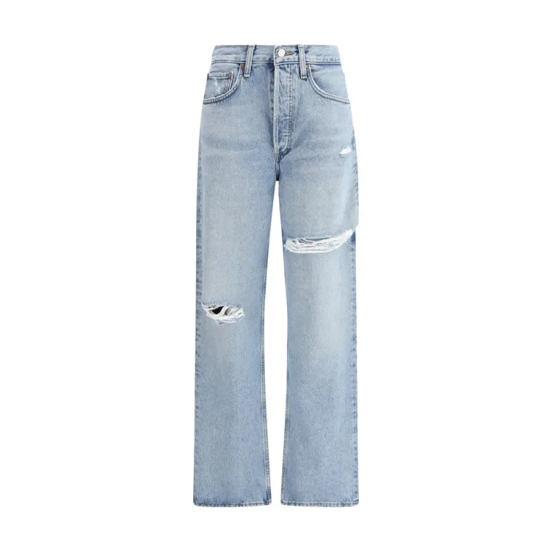 Light Blue Cotton Straight-Leg Jeans sold by Lord & Taylor
