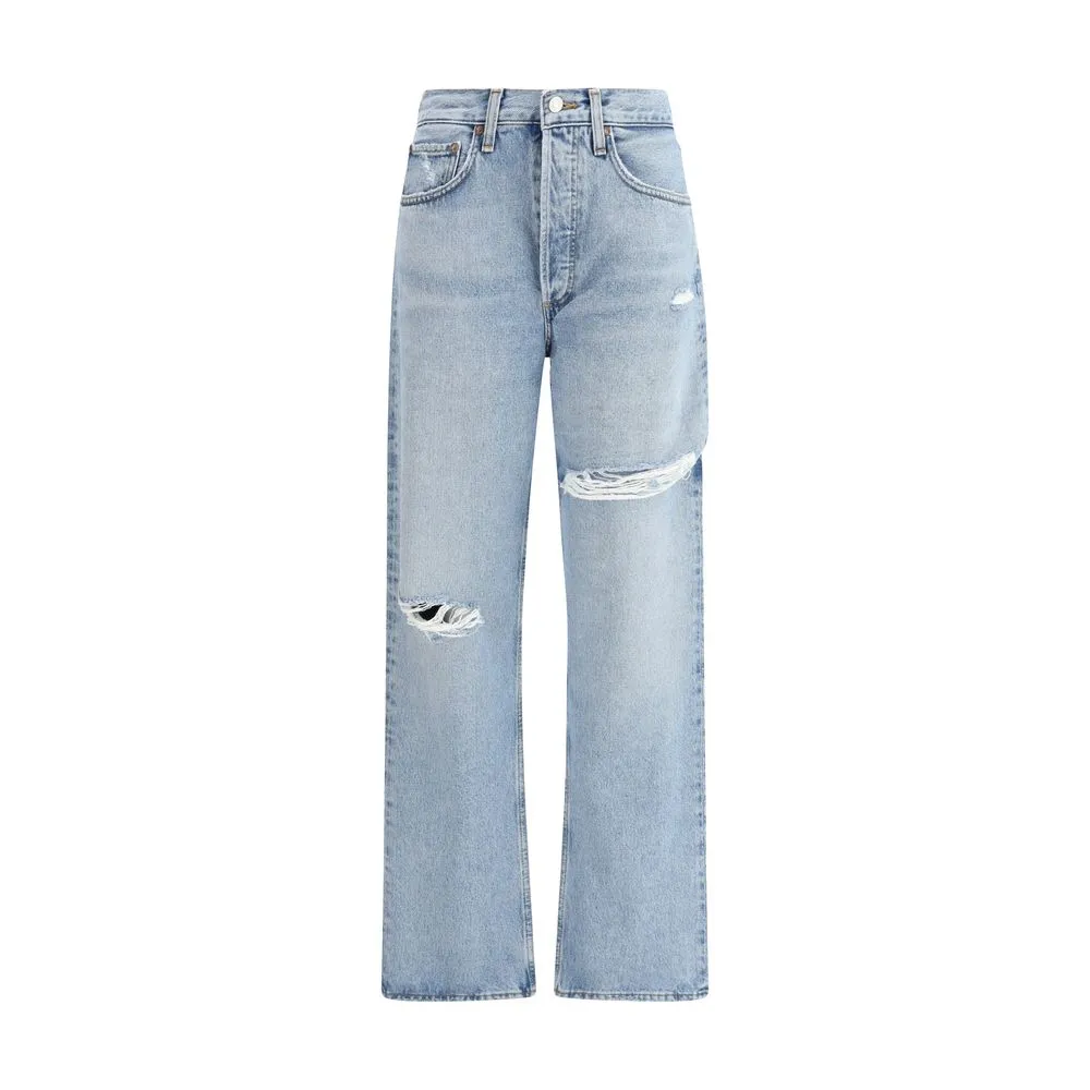 Light Blue Cotton Straight-Leg Jeans sold by Lord & Taylor