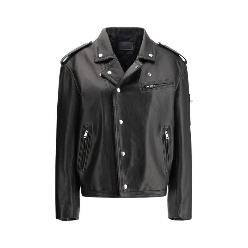 Black Leather Jacket made by Prada