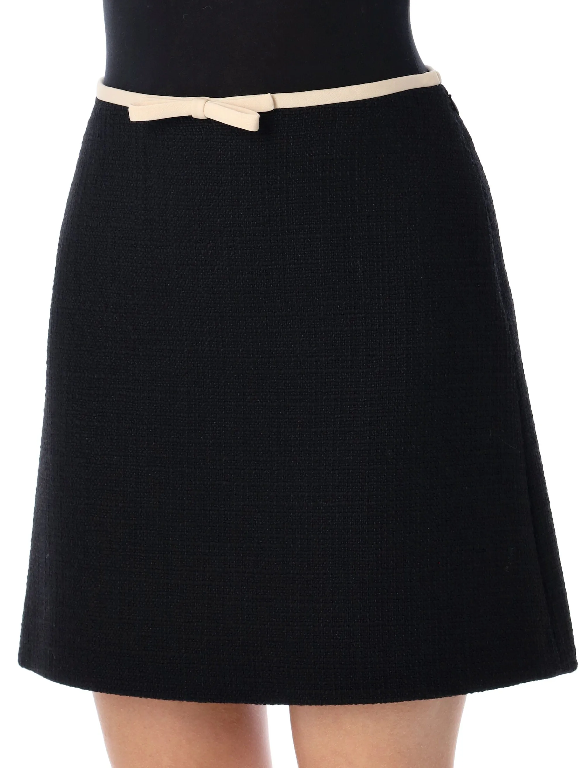 VALENTINO GARAVANI SHORT WOOL TWEED SKIRT WITH CREPE COUTURE BOW sold by Lord & Taylor product image thumbnail 3