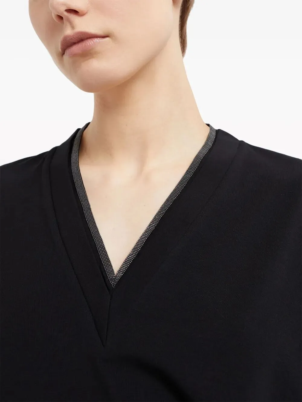 COTTON V-NECKED T-SHIRT sold by Lord & Taylor product image thumbnail 3