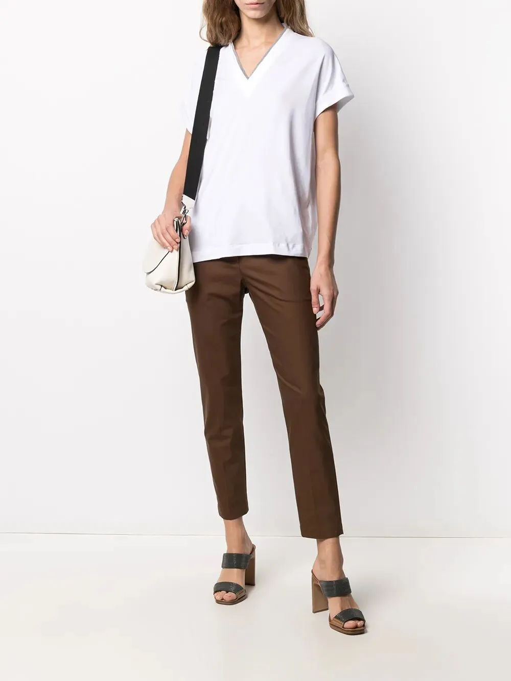 COTTON V-NECKED T-SHIRT sold by Lord & Taylor product image thumbnail 2