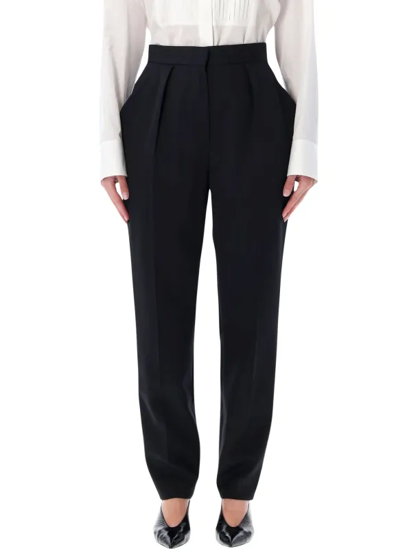 BALMAIN HIGH-WAISTED GRAIN DE POUDRE TROUSERS sold by Lord & Taylor