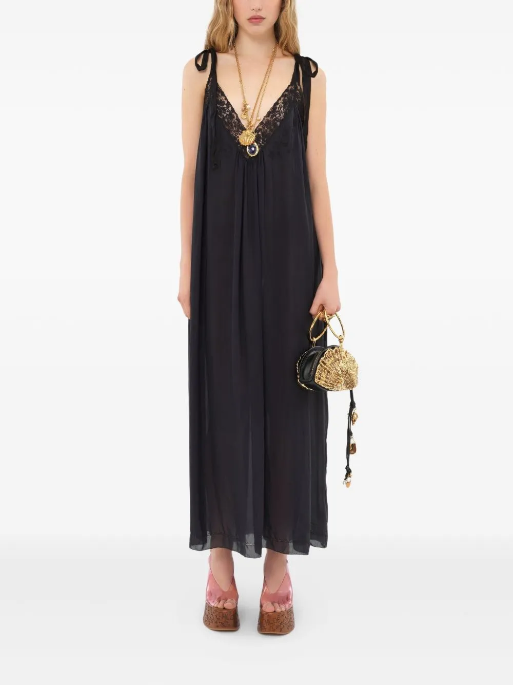 SILK AND LACE LONG DRESS sold by Lord & Taylor product image thumbnail 3