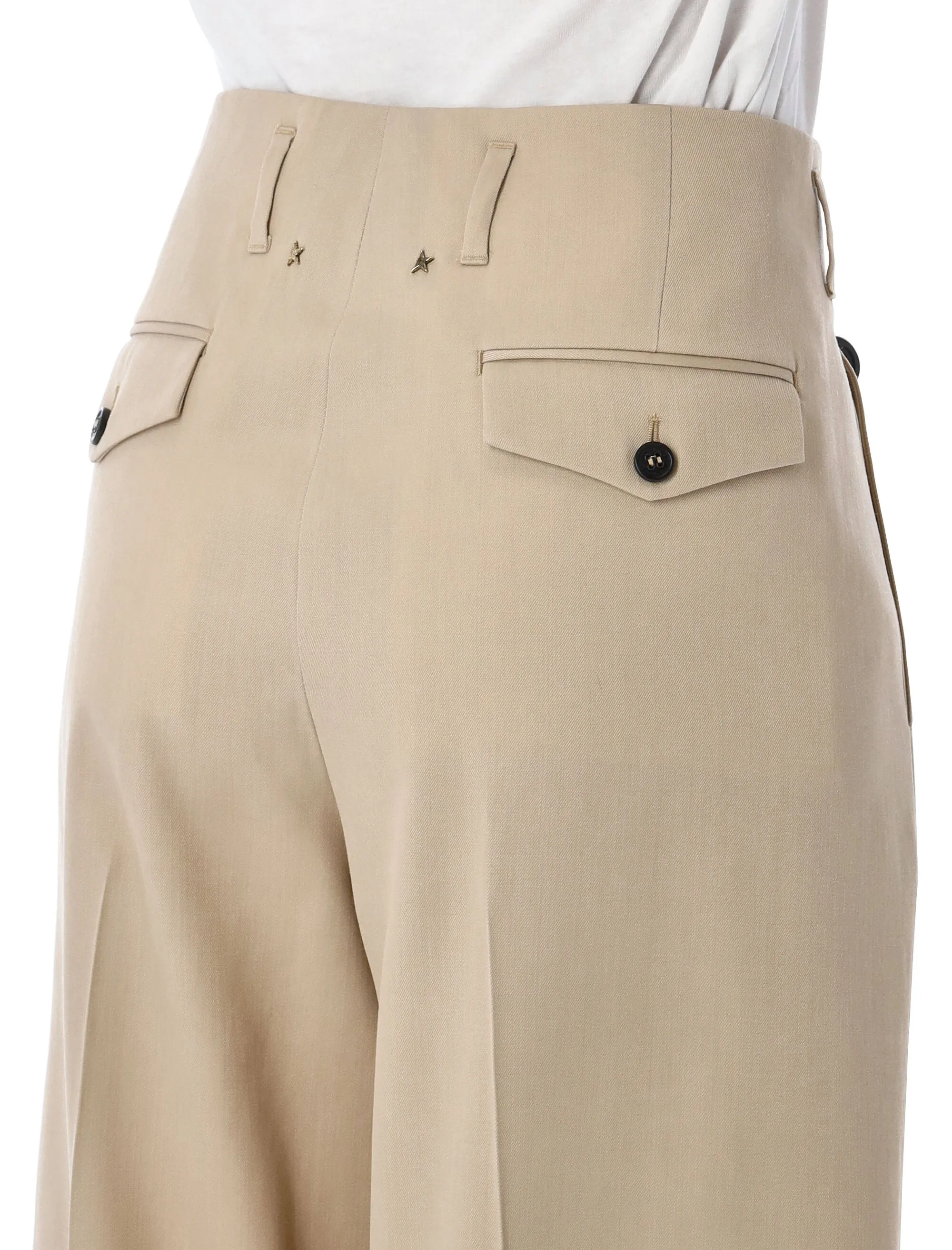GOLDEN GOOSE SAND WOOL GABARDINE HIGH-WAIST PANTS sold by Lord & Taylor product image thumbnail 3