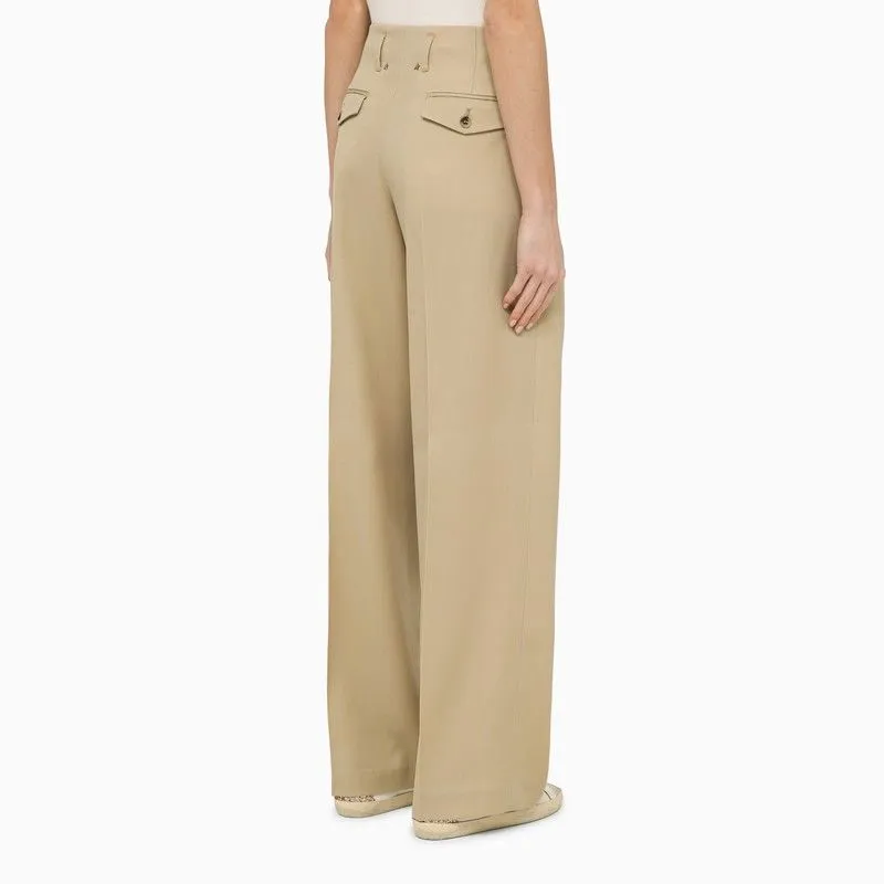 GOLDEN GOOSE SAND WOOL GABARDINE HIGH-WAIST PANTS sold by Lord & Taylor product image thumbnail 4