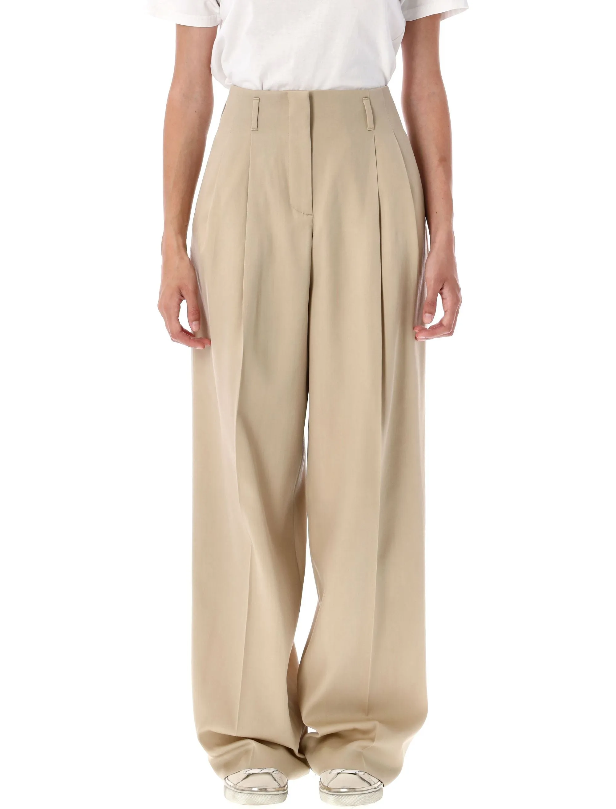 GOLDEN GOOSE SAND WOOL GABARDINE HIGH-WAIST PANTS sold by Lord & Taylor