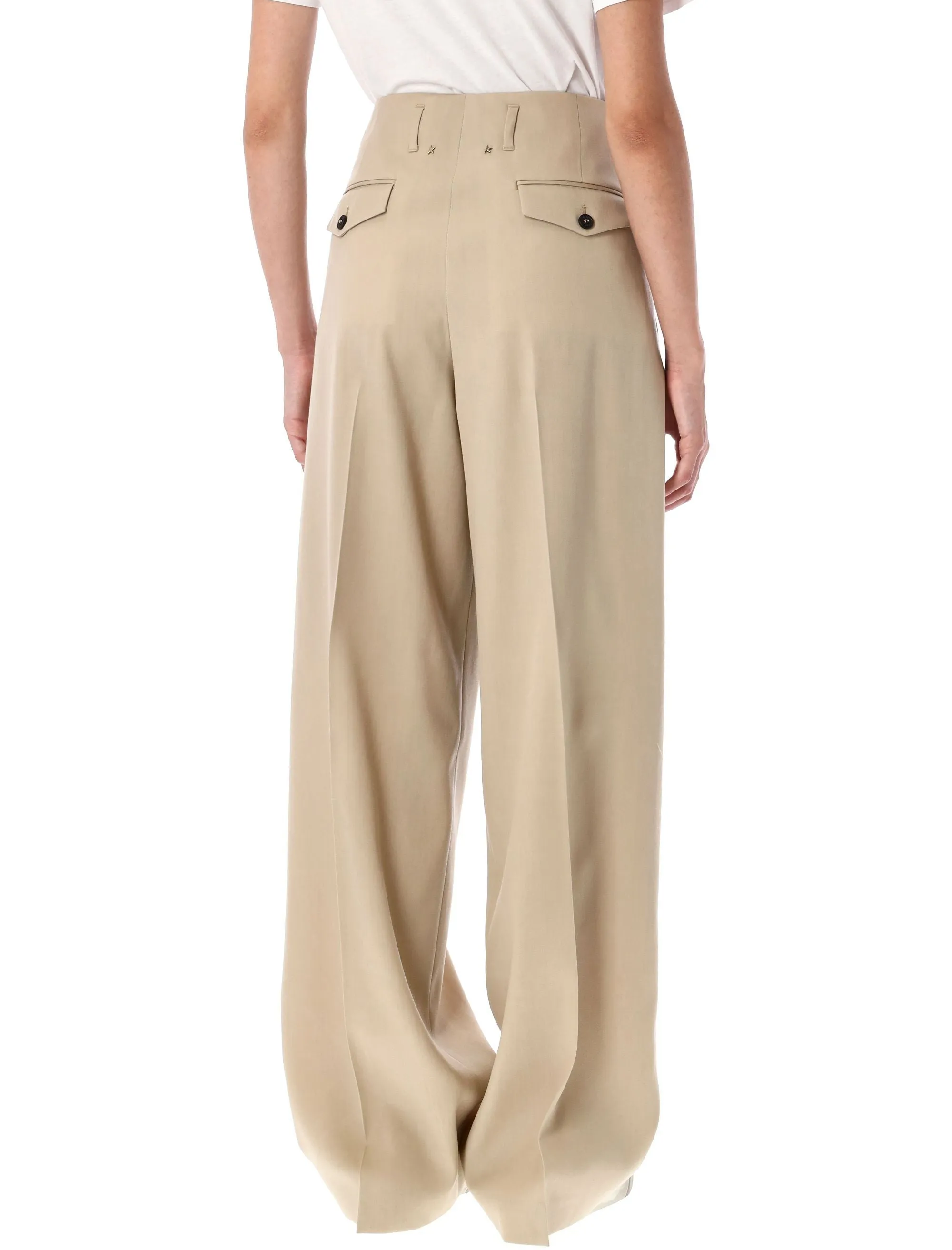 GOLDEN GOOSE SAND WOOL GABARDINE HIGH-WAIST PANTS sold by Lord & Taylor product image thumbnail 2