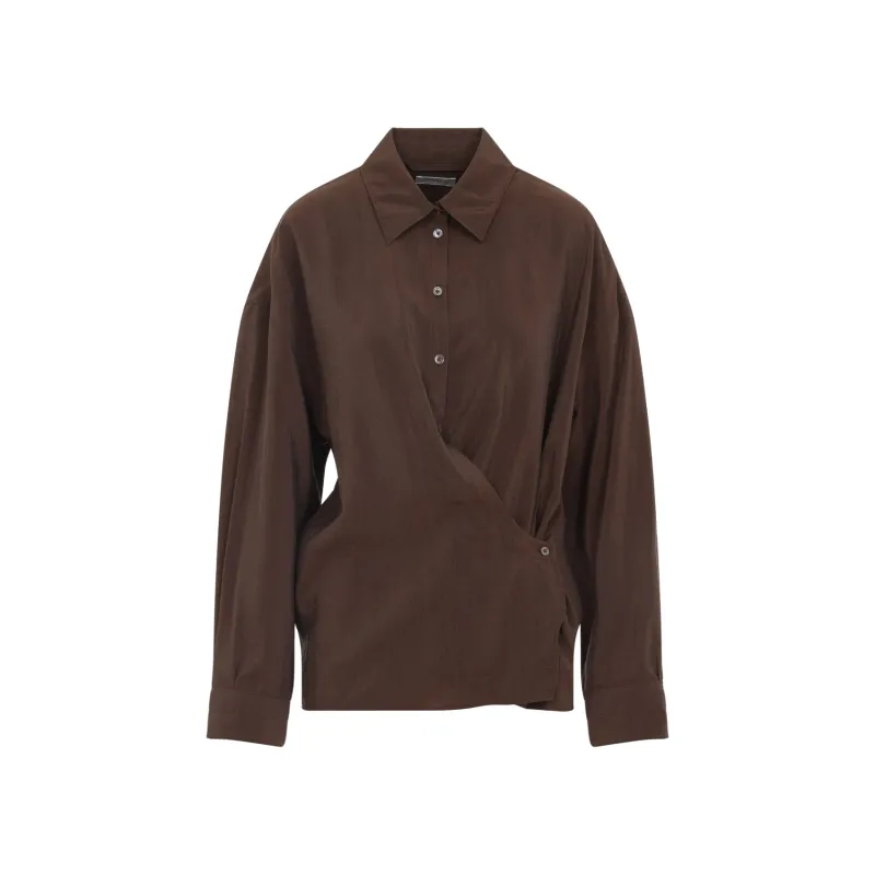 CHOCOLATE SILK BLEND SHIRT sold by Lord & Taylor