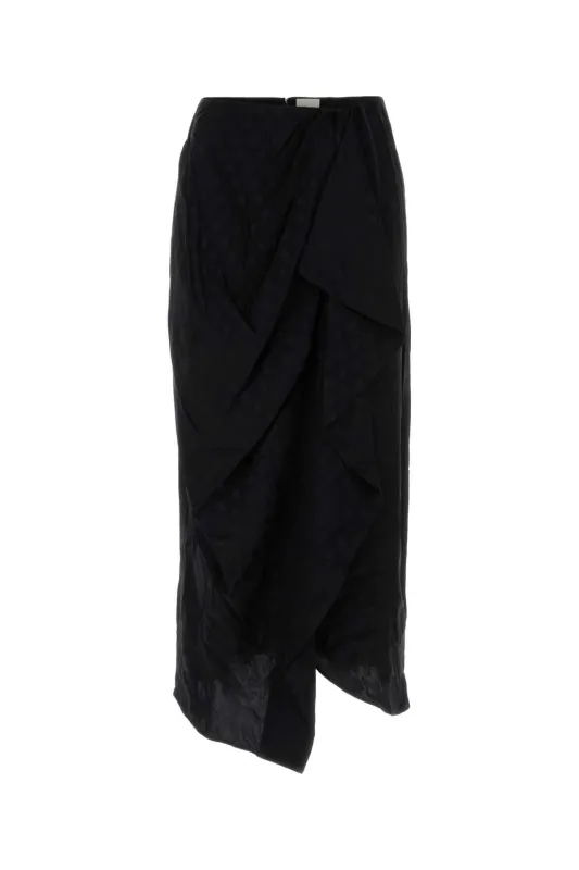 BLACK STRETCH SILK BREEN SKIRT made by Isabel Marant