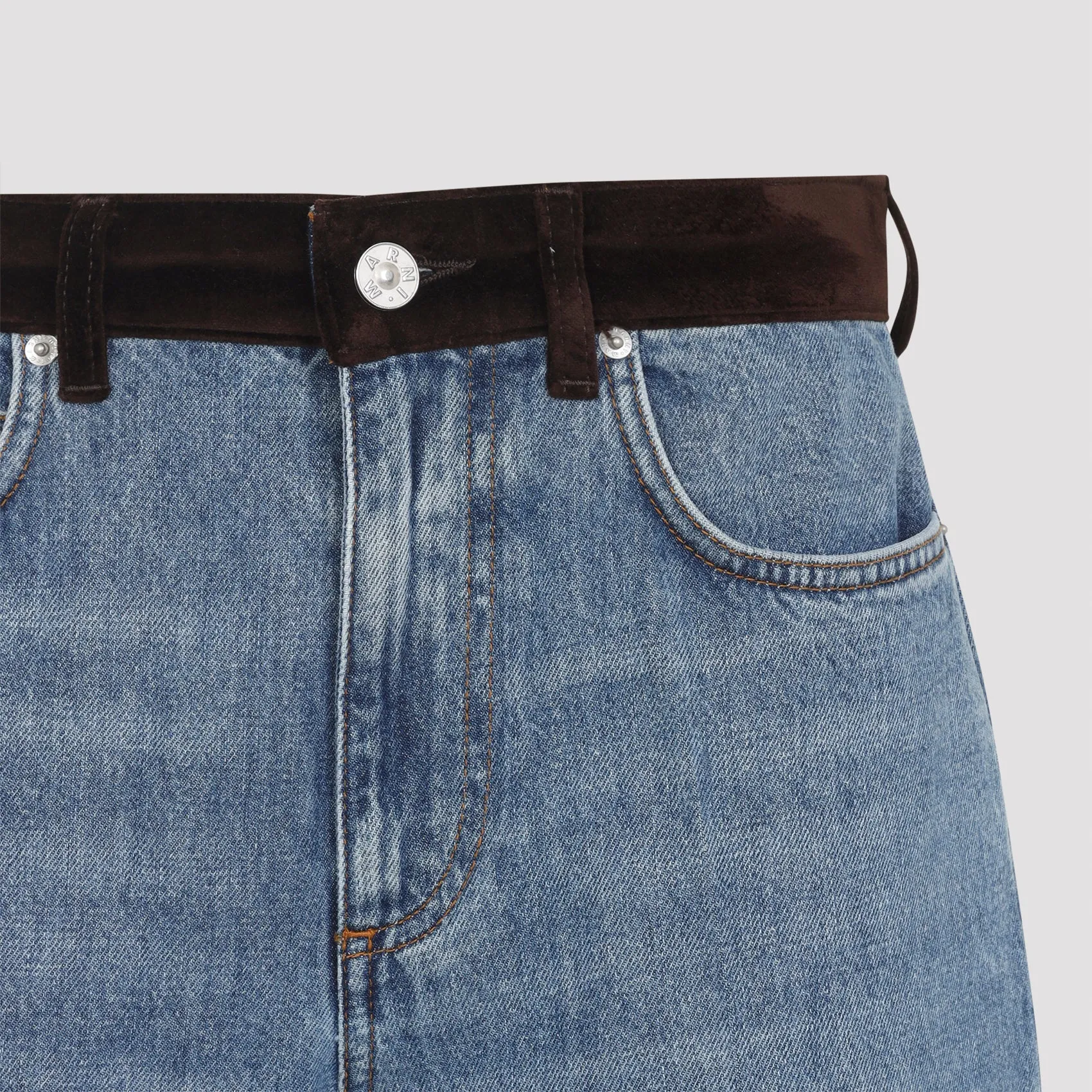 DEEP BLUE COTTON WASHED BULL DENIM 5-POCKET JEANS sold by Lord & Taylor product image thumbnail 4