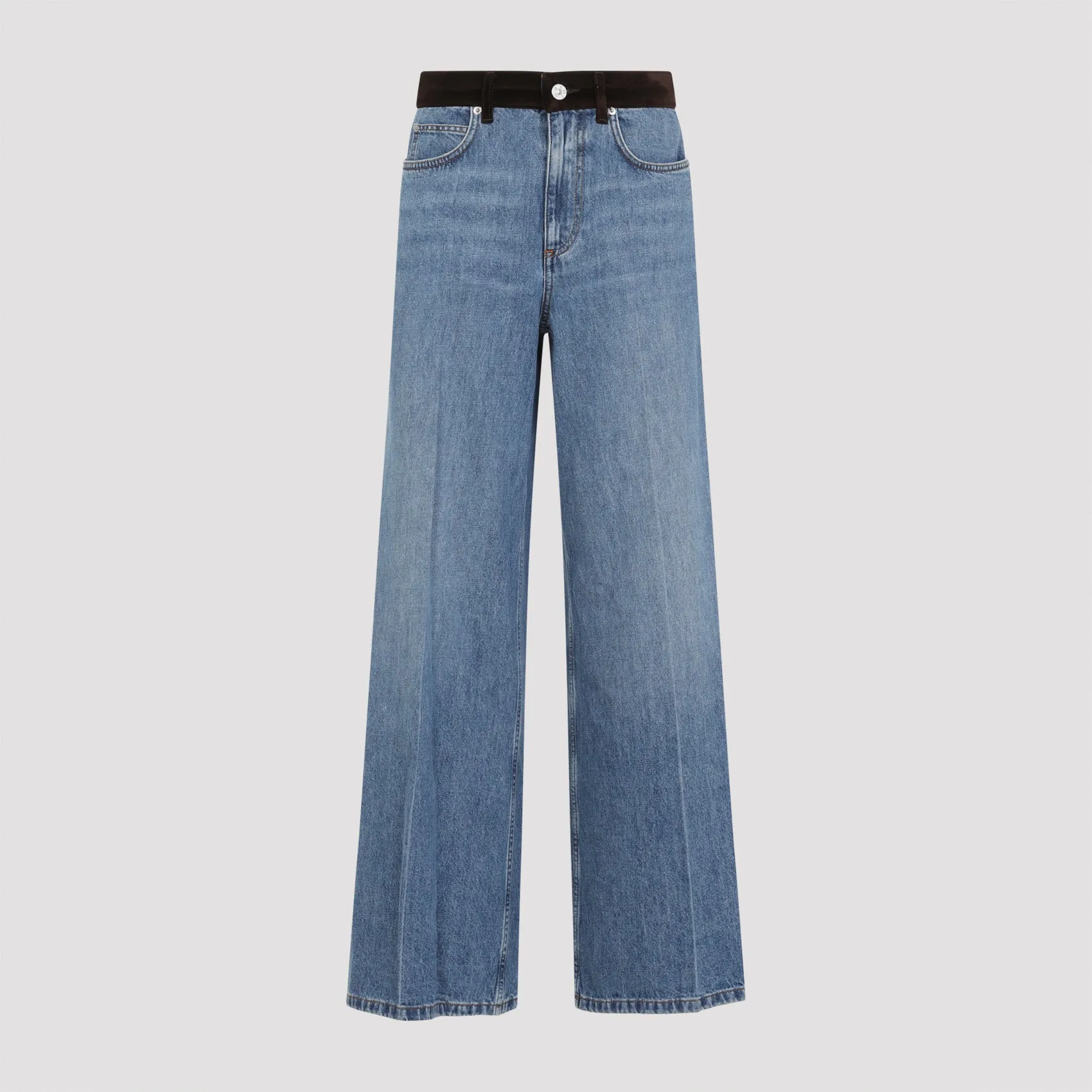 DEEP BLUE COTTON WASHED BULL DENIM 5-POCKET JEANS sold by Lord & Taylor product image thumbnail 2
